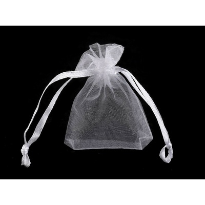 Dárkový pytlík 4,5x7 cm organza - bílá (10 ks)