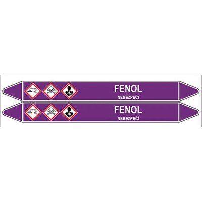 Značení potrubí, fenol,2 ks, 450 × 52 mm PZ 007261