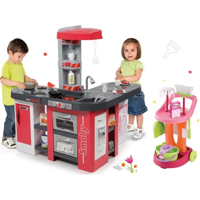 Smoby set kuchynka Tefal Studio XXL a Écoiffier upratovací vozík 311014-1