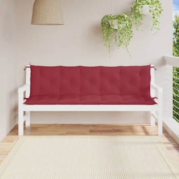 Image 1 of vidaXL Възглавници за градински пейки 2бр Виненочервен 180x50x7см плат (361725)