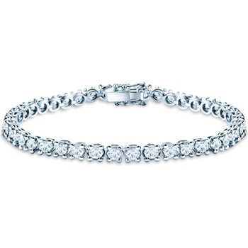 SAVICKI Тенис гривна Luminy 4, 5 мм: бяло злато, бели сапфири