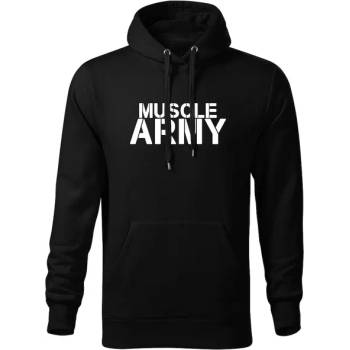 DRAGOWA мъжки суитшърт с качулка Muscle Army Army, черен, 320г/м6 (5679)