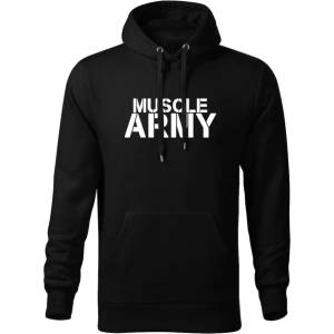 DRAGOWA мъжки суитшърт с качулка Muscle Army Army, черен, 320г/м6 (5679)