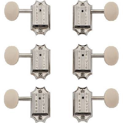 Gibson Deluxe White Button T Set Nickel Тунинг част за китара (PMMH-060)