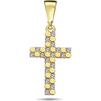 Lillian Vassago Zlatý přívěsek křížek se zirkony LLV98 GP079Y