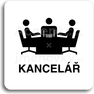 ACCEPT Piktogram kancelář - bílá tabulka - černý tisk bez rámečku