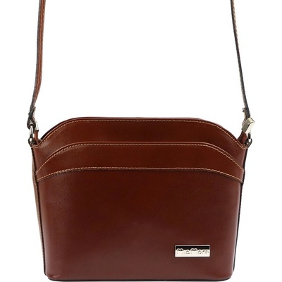 Mia More tmavěmalá kožená crossbody kabelka no. 009 hnědá