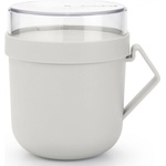 Brabantia Чаша за супа с капак Brabantia Make&Take 1006295, 600+180 мл, Винтов капак, Без BPA, Сив (1006295)
