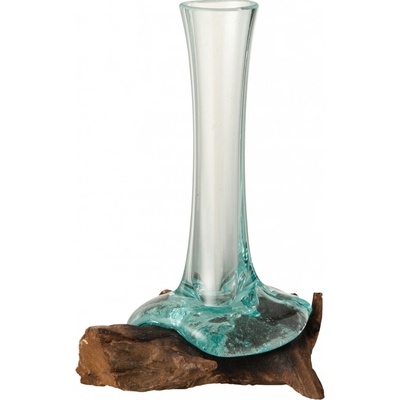Skleněná úzká váza na kořenu dřeva Gamal S - 17*13*16 cm - J-Line by Jolipa