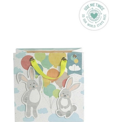 Dárková taška 20x20x11cm Artebene Rabbit with Balloons