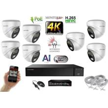 Monitorrs Security AI Hybrid Light IP 7 kamerový set WDome 6481K7B