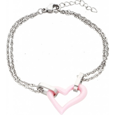 Ewena dámský náramek z chirurgické oceli se srdíčkem CKR754