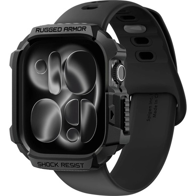 Spigen Удароустойчив TPU кейс за Apple Watch 10 42мм (2024), Apple Watch 11 42мм (2025) - Spigen Rugged Armor 2 Case (черен) (ACS10491)