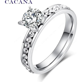 Image 1 of Зашеметяващ пръстен в сребристо с кристал код 217