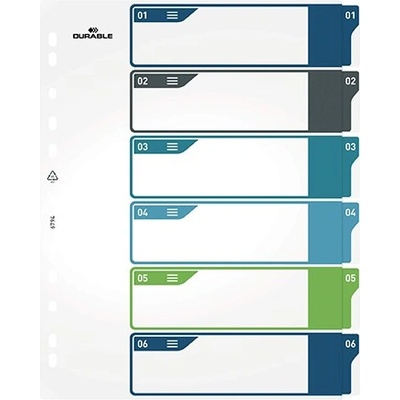 DURABLE Регистър DURABLE plastic A/4 maxi 1-6 цвят 679427 (679427)