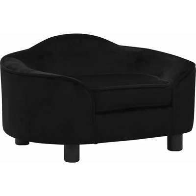vidaXL Кучешки диван, черен, 67x47x36 см, плюш (171086)