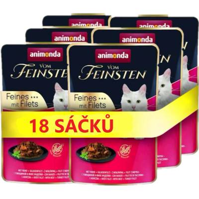 ANIMONDA Cat Vom Feinsten Adult Hovězí + krůtí filé 18x85 g