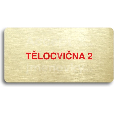 ACCEPT Piktogram TĚLOCVIČNA 2 - zlatá tabulka - barevný tisk bez rámečku