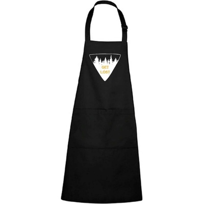 Dobrý Triko Zástěra s potiskem Get lost Černá