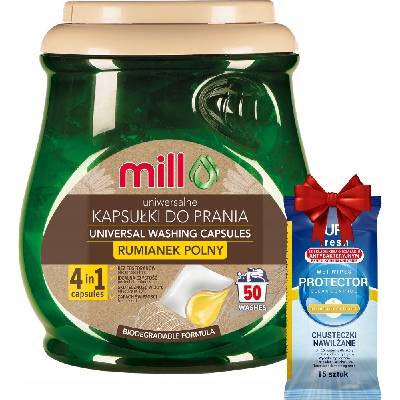 Ecomill Univerzální prací Kapsle s vůní Heřmánku 50 PD + Dárek