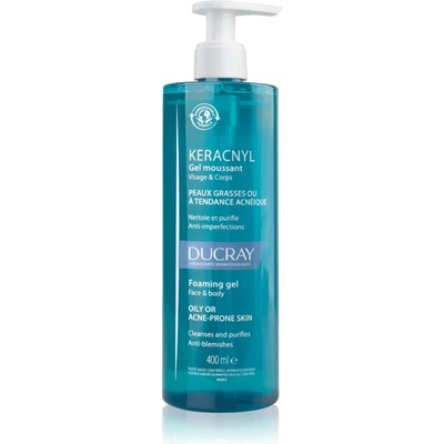Ducray Keracnyl Foaming gel пенлив почистващ гел за мазна кожа склонна към акне 400ml