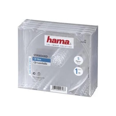 Hama Кутийка за CD/DVD HAMA Jewel Case, прозрачен, 5 бр. в пакет, HAMA-44748