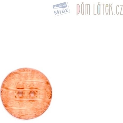 Gombík oranžový priehľadný