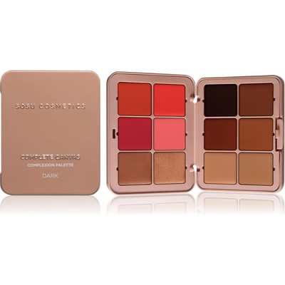 SOSU Cosmetics Complete Canvas Complexion Palette мултифункционална палитра за лице цвят Dark 26.4 гр