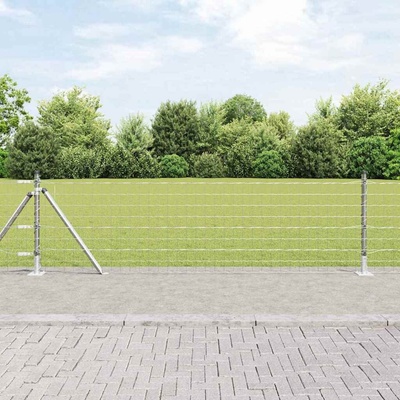 OMAXI Zahradní euro plot s betonovým základem 10 x 0,4 m Stříbrná 244055