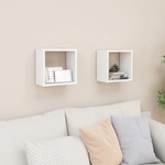 vidaXL Стенни кубични рафтове, 2 бр, бели, 26x15x26 см (807025)