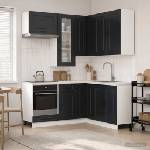 vidaXL Кухненски единица KALMAR 8 бр. Черно Инженерна дървесина (3438382)