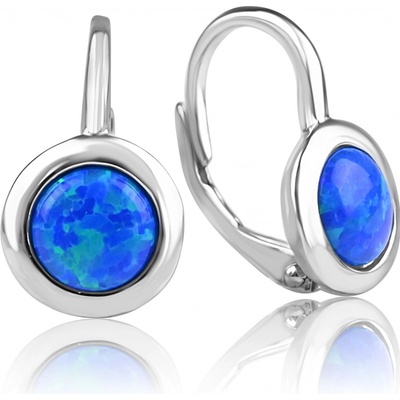 Meucci Stříbrné náušnice s modrým opálem SE429