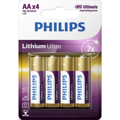 Philips FR6LB4A/10 - 4 бр. литиеви батерии AA LITHIUM ULTRA 1, 5V 2400mAh (P2182)
