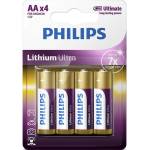 Philips FR6LB4A/10 - 4 бр. литиеви батерии AA LITHIUM ULTRA 1, 5V 2400mAh (P2182)