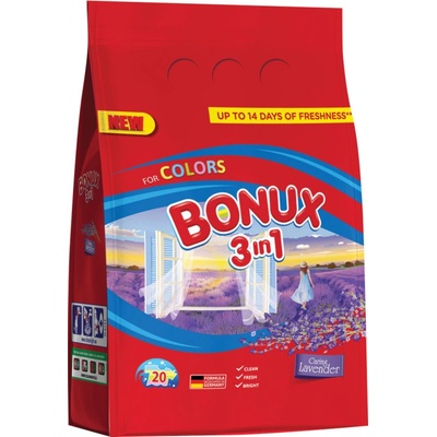 Bonux prášok 3v1 Color Lavender 20 PD 1,8 kg