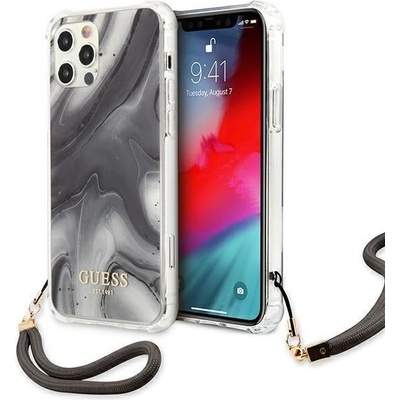 GUESS Калъф за телефон Guess GUHCP12MKSMAGR Marble Collection за Apple iPhone 12/12 Pro, сив (GUE001341)