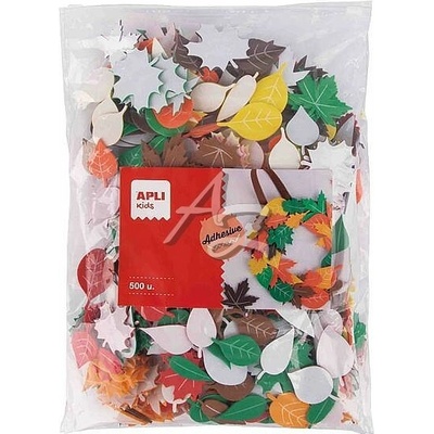 Apli pěnovka tvarovaná listy 500 ks samolepicí mix tvarů a barev