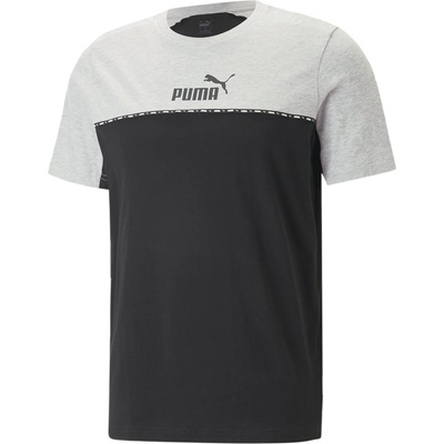 PUMA Мъжка тениска Puma Essential Block X Tape T Shirt Mens - Grey Heather