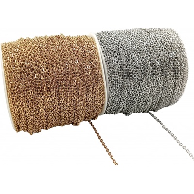 Shiny Planet | Jemná řetízkovina s oválnými očky 3mm chirurgická ocel - Povrchová úprava Bez galvanizace XX 234 – Zboží Mobilmania