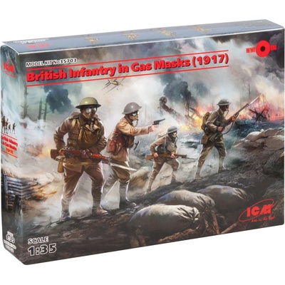 ICM British Infantry in Gas Masks 1917 1:35