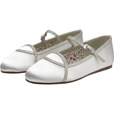 Boty pro mládež lodičky balerínky ke svatému přijímání k prvnímu svatému přijímání dětské bílé