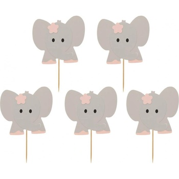 Image 1 of Godan Декорации за кексчета Розови слончета