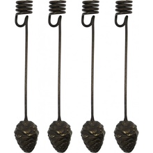 House Doctor Závesný svietnik na stromček Mini cone Antique brown – set 4 ks