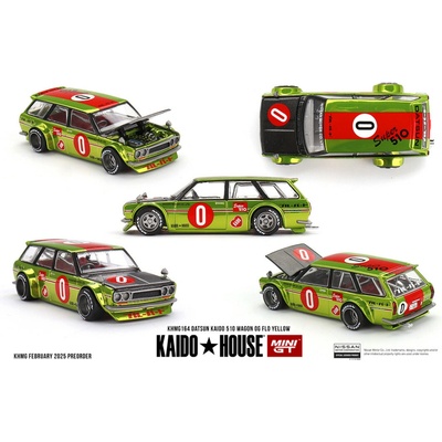MINI GT Datsun Kaido 510 Wagon OG Flo Yellow 1:64