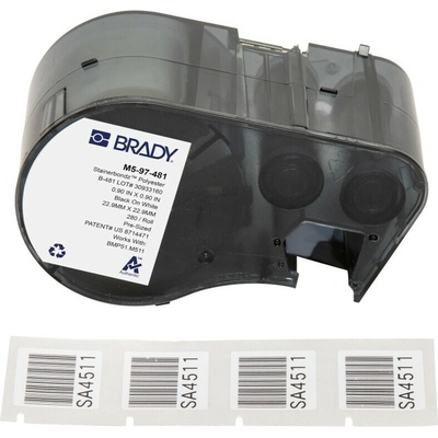 Brady M5-97-481 / 170884, 22.86 mm, Polyester, čierna tlač / biely podklad
