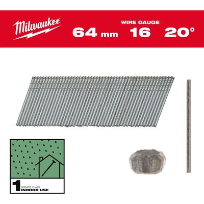 MILWAUKEE 4932492586 Hřebíky 16G 20 64mm G SC1 - 2000ks 4932492586