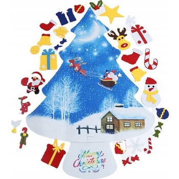 Vianočný plstený stromček farebný 100cm