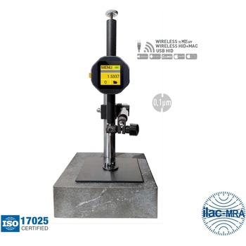 MIROTECH Дигитален дебеломер на стойка за меки материали като мат от стъклени влакна Microtech SUB-MICRON COMPUTERIZED Wireless+USB, ASTM D5199-01-B, 137331258, 0-25 mm, 0.0001 mm, ± 0, 012 mm, 0, 633±0, 006 N (137331258)