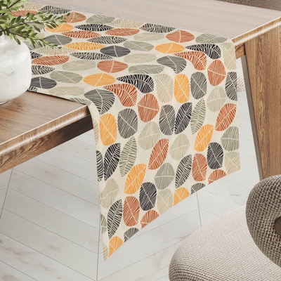 Biante Dekoračný behúň PML-072 Jesenné listy na krémovom 20x120 cm