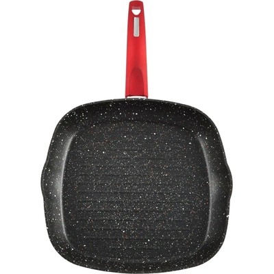 Perfect Home Grilovací pánev 28×28 cm na indukci, granit, nepřilnavá Metal Red, 14414